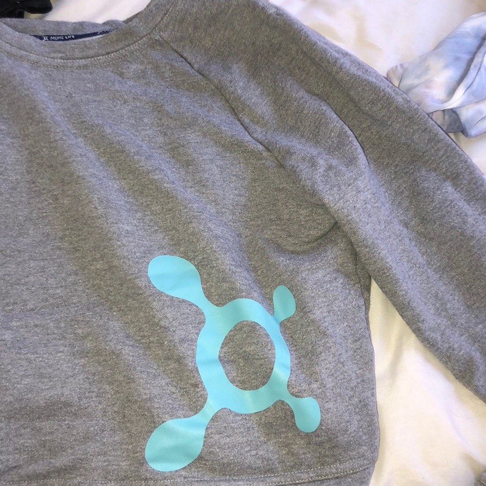 Womens orangetheory cropped grey crewneck